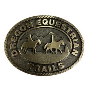 Vintage Oregon Equestrian Trails Belt Buckle 1997 by Creative Castings #11287